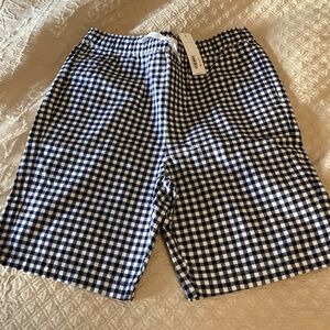 Janie and Jack new with tags boys size 16 gingham check draw string shorts